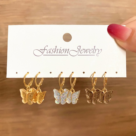 Women'S Fashion Animal Butterfly Alloy Acrylic Earrings Drop Earrings's discount tags