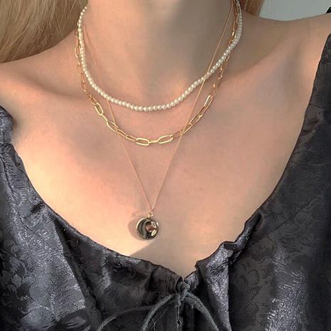 Unisex Mode Geometrisch Legierung Künstliche Perlen Halskette's discount tags