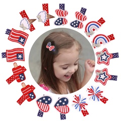 Mädchen Süss Amerikanische Flagge Stickerei Vliesstoff Stickerei Haarklammer