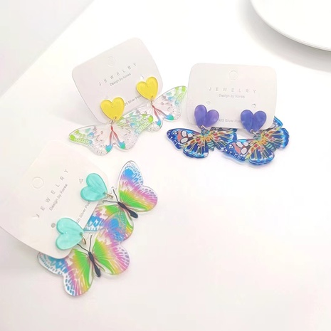 Women'S Cartoon Style Cute Insect Heart Arylic Earrings Butterfly Drop Earrings's discount tags