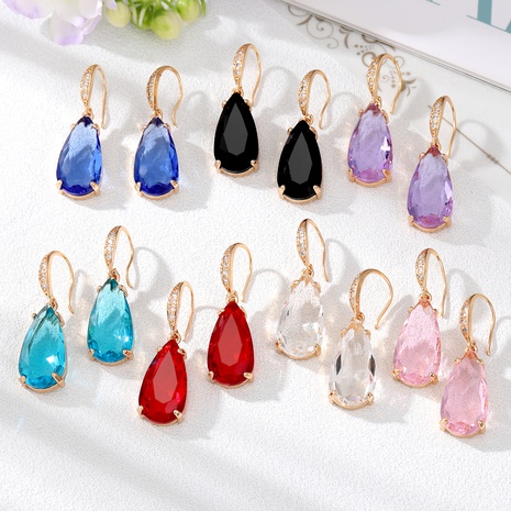 Women'S Vintage Style Water Drop Alloy Earrings Inlaid Crystal Inlaid Zircon Artificial Crystal Zircon Earrings's discount tags