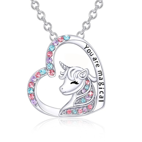 Fashion Heart Shape Unicorn Alloy Inlay Rhinestone's discount tags