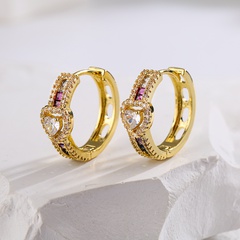 Women'S Fashion Geometric Copper Earrings Inlaid Zircon Zircon Copper Earrings
