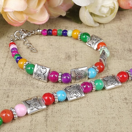 Women'S Retro Ethnic Style Colorful Butterfly Alloy Bracelets Beaded Bracelets & Bangles's discount tags