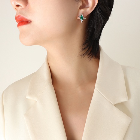 Women'S Fashion Diamond Titanium Steel Earrings Zircon Stainless Steel Earrings's discount tags