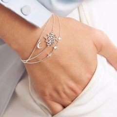 Style Simple Star Lune Lotus Alliage Couches Bracelets