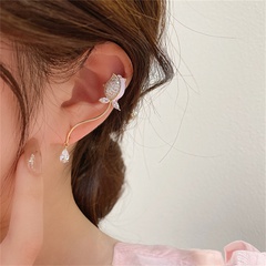 Women'S Sweet Water Drop Flower Alloy Earrings Plating Artificial Rhinestones Earrings