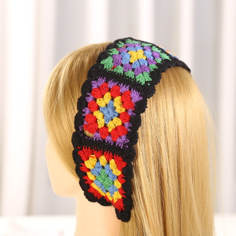 Retro Braid Knit Flowers Lace Hair Band's discount tags