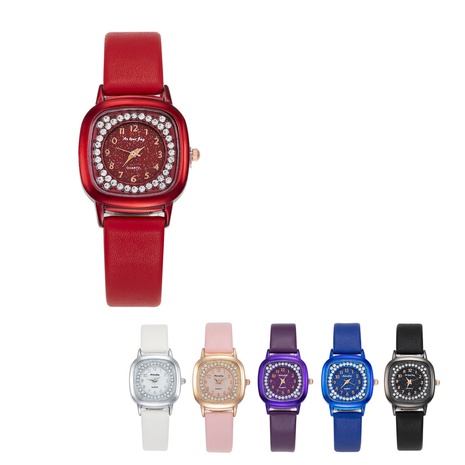 Women'S Casual Solid Color Buckle Quartz Watch's discount tags