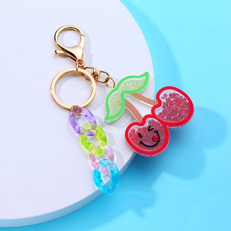 Cute Fruit Pineapple Watermelon Arylic Alloy Epoxy No Inlaid Key Chains's discount tags
