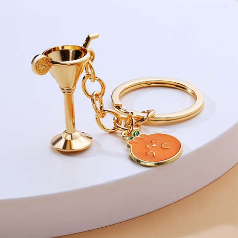Cute Lemon Fruit Wine Glass Alloy Plating No Inlaid Key Chains's discount tags