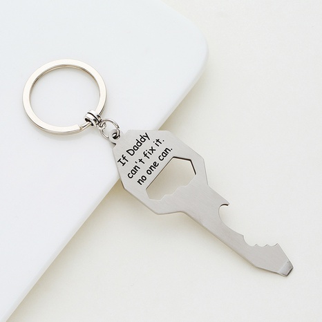 Simple Style Bottle Opener Key Stainless Steel Plating No Inlaid Key Chains's discount tags