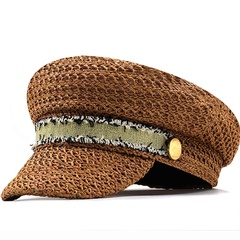 Unisex Fashion Solid Color Curved Eaves Beret Hat