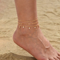 Women'S Fashion Geometric Alloy Anklet Artificial Rhinestones Body Jewelry