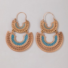 Retro Ethnic Style Bohemian Sector Alloy Hollow Out Earrings