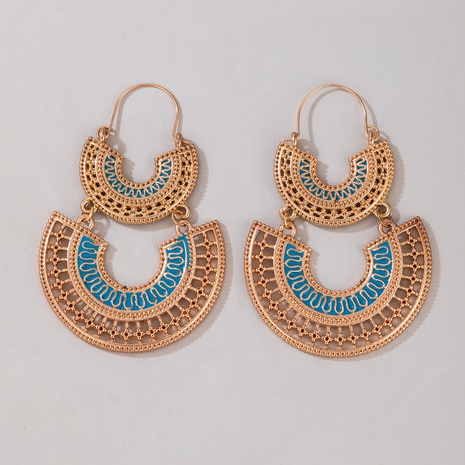 Retro Ethnic Style Bohemian Sector Alloy Hollow Out Earrings's discount tags