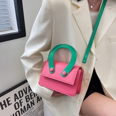 Women'S Fashion Color Block Contrasting Colors Soft Surface Square Magnetic Buckle Crossbody Bag Pu Leather Shoulder Bags