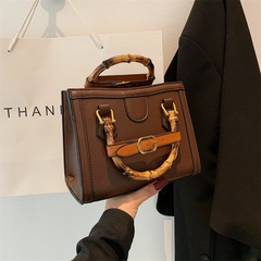 Women'S Fashion Color Block Retro Soft Surface Square Zipper Crossbody Bag Pu Leather Handbags