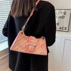 Women'S Fashion Gradient Color Lingge Soft Surface Zipper Crossbody Bag Pu Leather Shoulder Bags