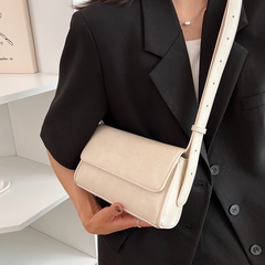 Frau Mode Einfarbig Horizontales Quadrat Flip-Cover Schultertasche Umhängetasche Pu-Leder Schulter Taschen