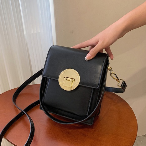 Women'S Basic Fashion Solid Color Metal Button Square Buckle Handbag Crossbody Bag Pu Leather Shoulder Bags's discount tags