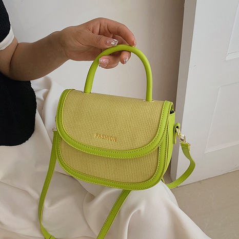 Frau Elegant Mode Farbblock Gesteppt Quadrat Magnetschnalle Handtasche Umhängetasche Satteltasche Pu-Leder Schulter Taschen's discount tags