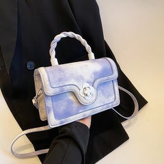 Frau Vintage-Stil Mode Farbverlauf Quadrat Schnalle Handtasche Umhängetasche Quadratische Tasche Pu-Leder Schulter Taschen