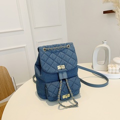 Women'S Streetwear Solid Color Square Zipper Classic Backpack Canvas Shoulder Bags