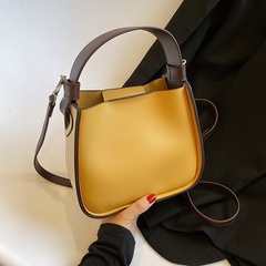 Women'S Vintage Style Fashion Solid Color Soft Surface Square Magnetic Buckle Shoulder Bag Square Bag Pu Leather Shoulder Bags