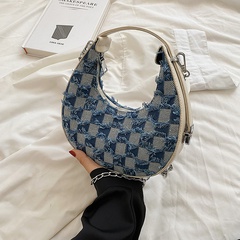 Women'S Fashion Plaid Plaid Soft Surface Zipper Handbag Pu Leather Shoulder Bags