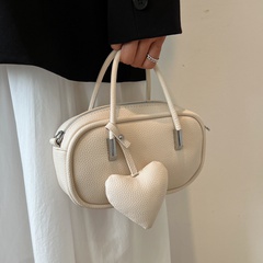 Women'S Basic Fashion Love Solid Color Soft Surface Square Zipper Handbag Crossbody Bag Square Bag Pu Leather Handbags