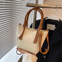 Women'S Elegant Fashion Solid Color Soft Surface Bucket Type Zipper hasp Handbag Bucket Bag Pu Leather Shoulder Bags