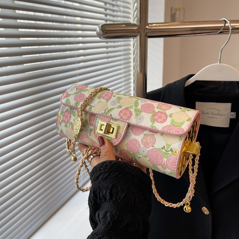 Women'S Elegant Fashion Flower Soft Surface Cylindrical Buckle Shoulder Bag Round bag Pu Leather Shoulder Bags's discount tags