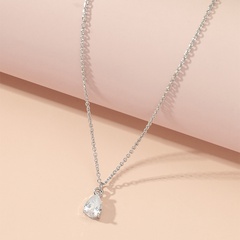 Women'S Romantic Water Drop Copper Necklace Plating Zircon Necklaces