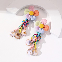 New Style Candy Color Shell Flower Beaded pendant Earrings
