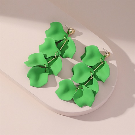 New style Creative Solid Color Leaves Long Pendant Earrings's discount tags