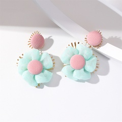 New style Women's Candy Color Flower Heart Alloy Pendant earrings