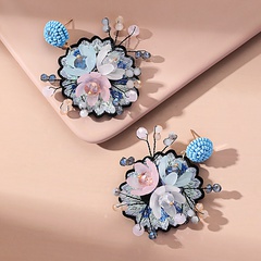 Neue stil, mode, Handgemachte Perle Farbe blume Ohrringe