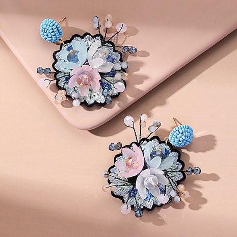 Pendientes de flor de Color de cuentas hechos a mano de moda de nuevo estilo's discount tags