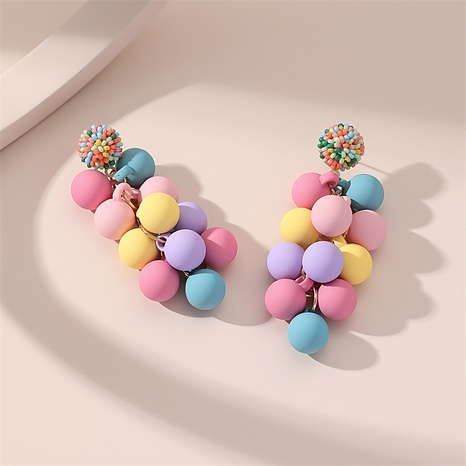 New Style Women's Candy Color Ball Long pendant Earrings's discount tags