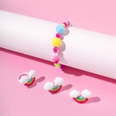 Regenbogen decor Acryl Handgemachte Perlen Ohrring Ring Armband DreiStck Setpicture9