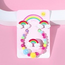 Regenbogen decor Acryl Handgemachte Perlen Ohrring Ring Armband DreiStck Setpicture10