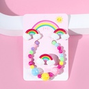 Regenbogen decor Acryl Handgemachte Perlen Ohrring Ring Armband DreiStck Setpicture7
