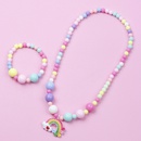 Bunte Acryl Handgemachte DIY Perlen Regenbogen Armband und Halskette Setpicture8