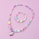 Farbe Einhorn Acryl Handmade Perlen Armband und Halskette Setpicture10