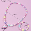 Farbe Einhorn Acryl Handmade Perlen Armband und Halskette Setpicture8