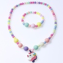 Farbe Einhorn Acryl Handmade Perlen Armband und Halskette Setpicture9
