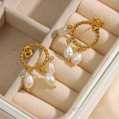 Mode Ornament Edelstahl Vergoldet 18K Bohemian Perle Ohrringe