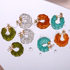 Fashion Summer Simplicity Jewelry Resin Acrylic Twist Stainless Steel Earrings
