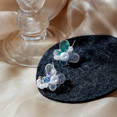 Mode Süße Handgemachte Perle Transparent Schmetterling Harz Studs